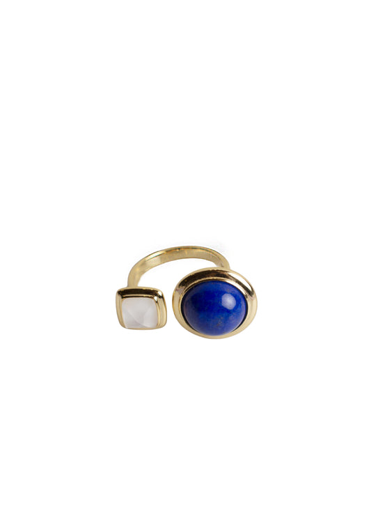 Anello con Lapis e Pietra di Luna