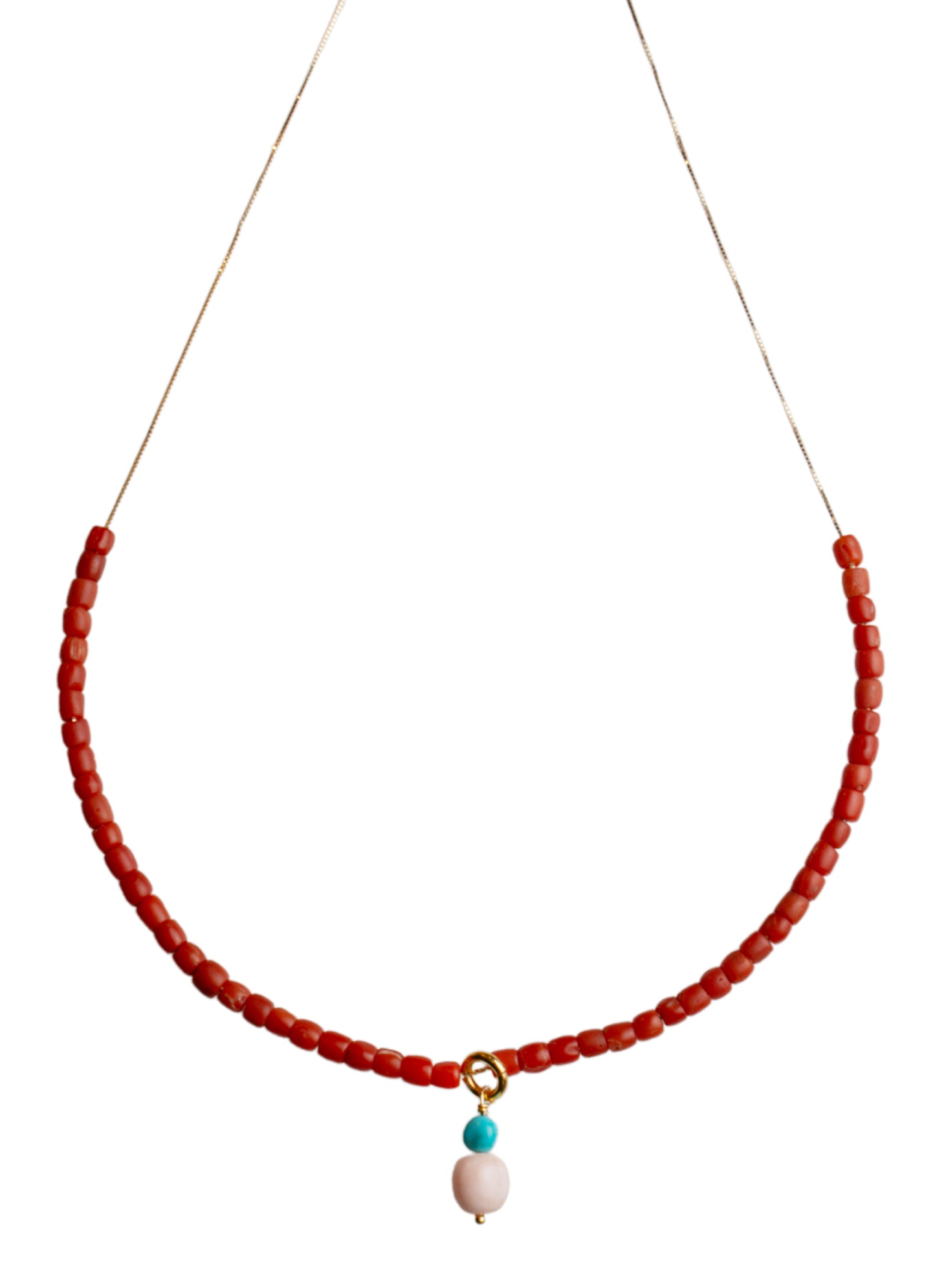 Catena Oro 9kt e Corallo Rosso