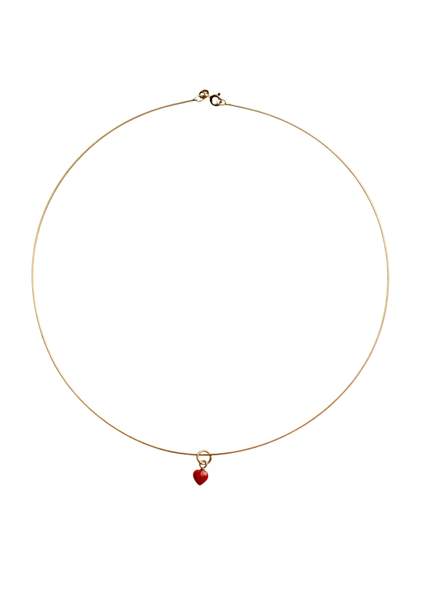 Collana Semirigida con Cuore in Corallo