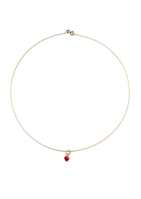 Collana Semirigida con Cuore in Corallo
