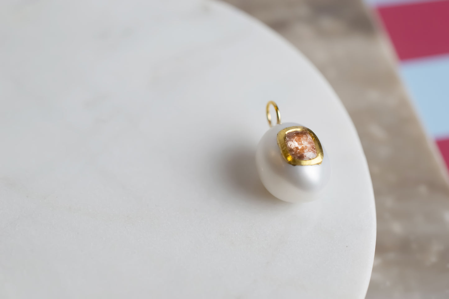 Ciondolo Perla e Tormalina Rosa