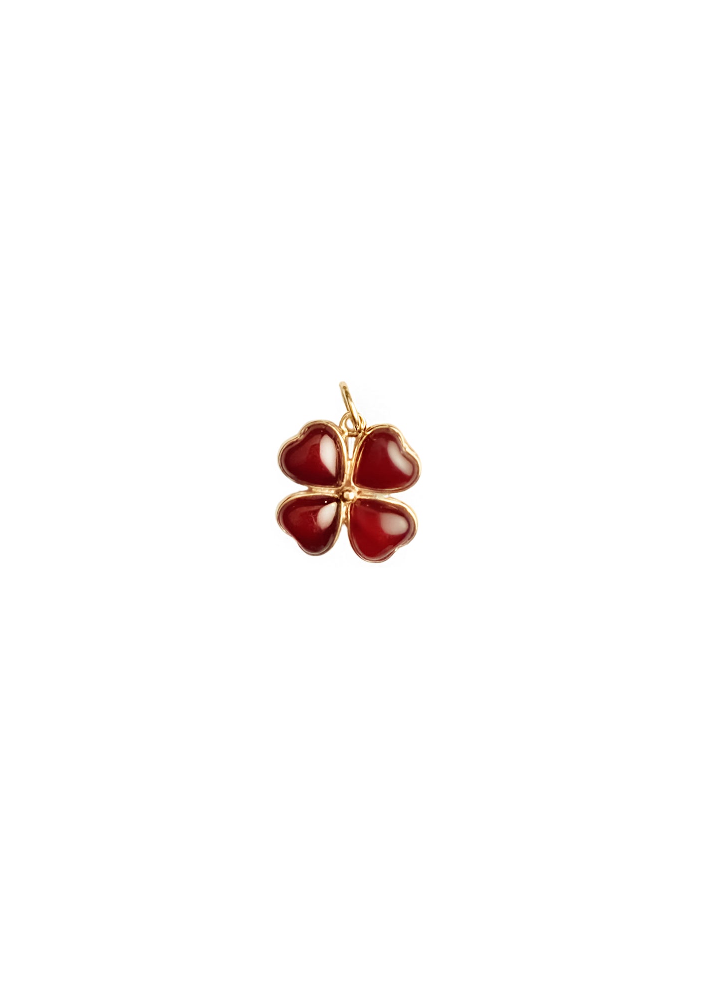 Ciondolo Quadrifoglio Granato Rosso