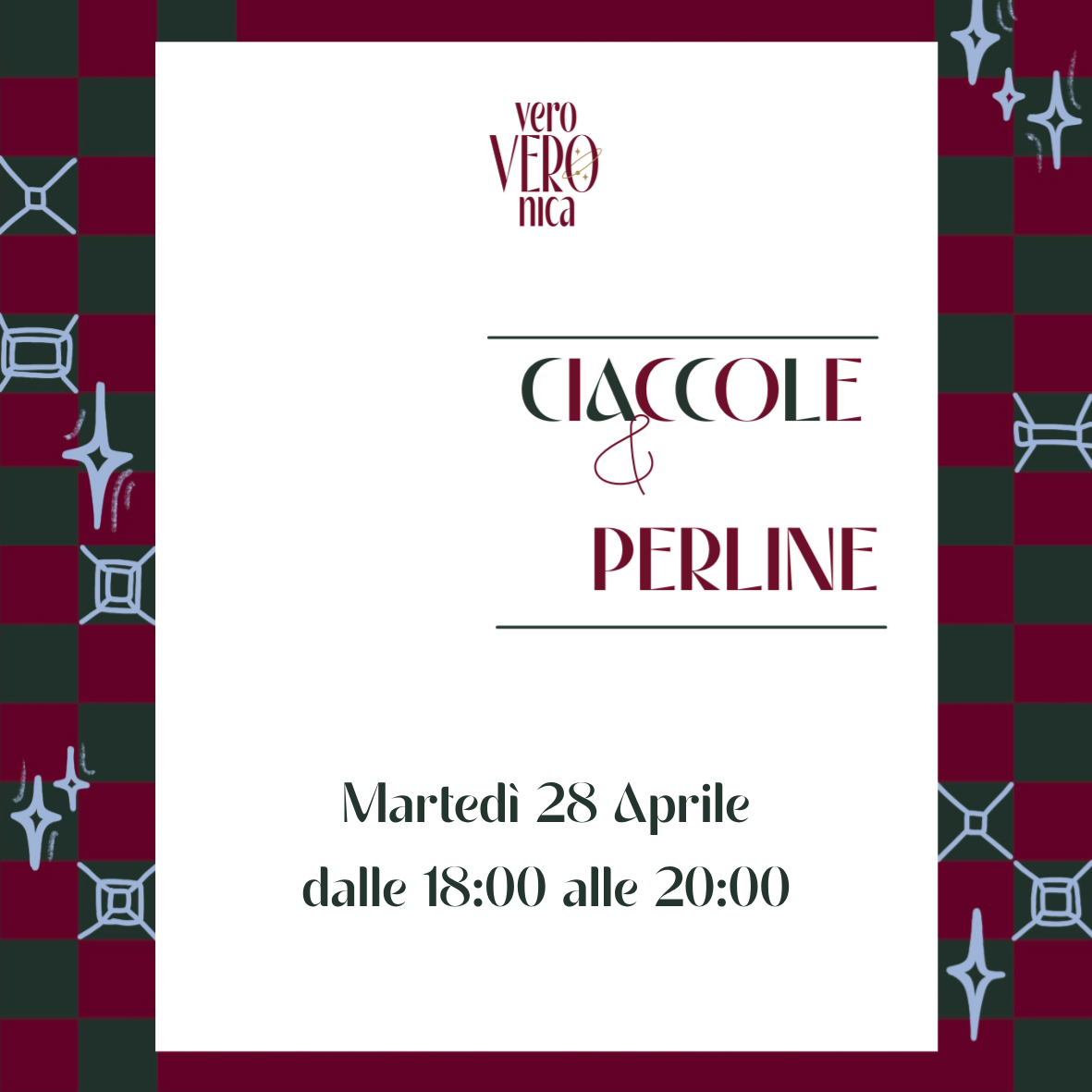 Workshop MARTEDÌ 28 APRILE