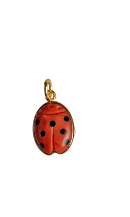 Coccinella in Corallo e Onice