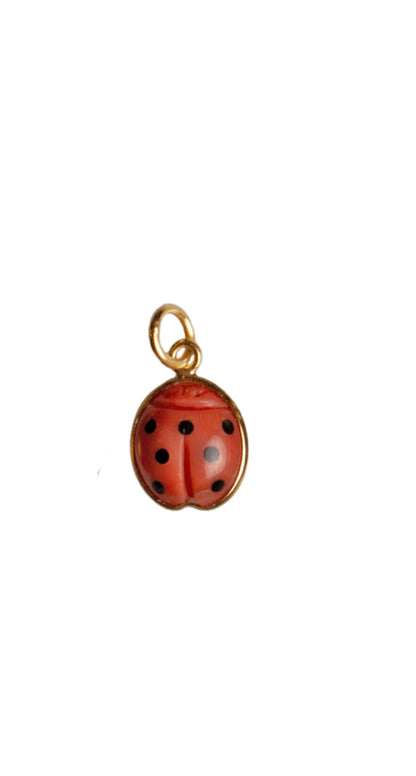 Coccinella in Corallo e Onice
