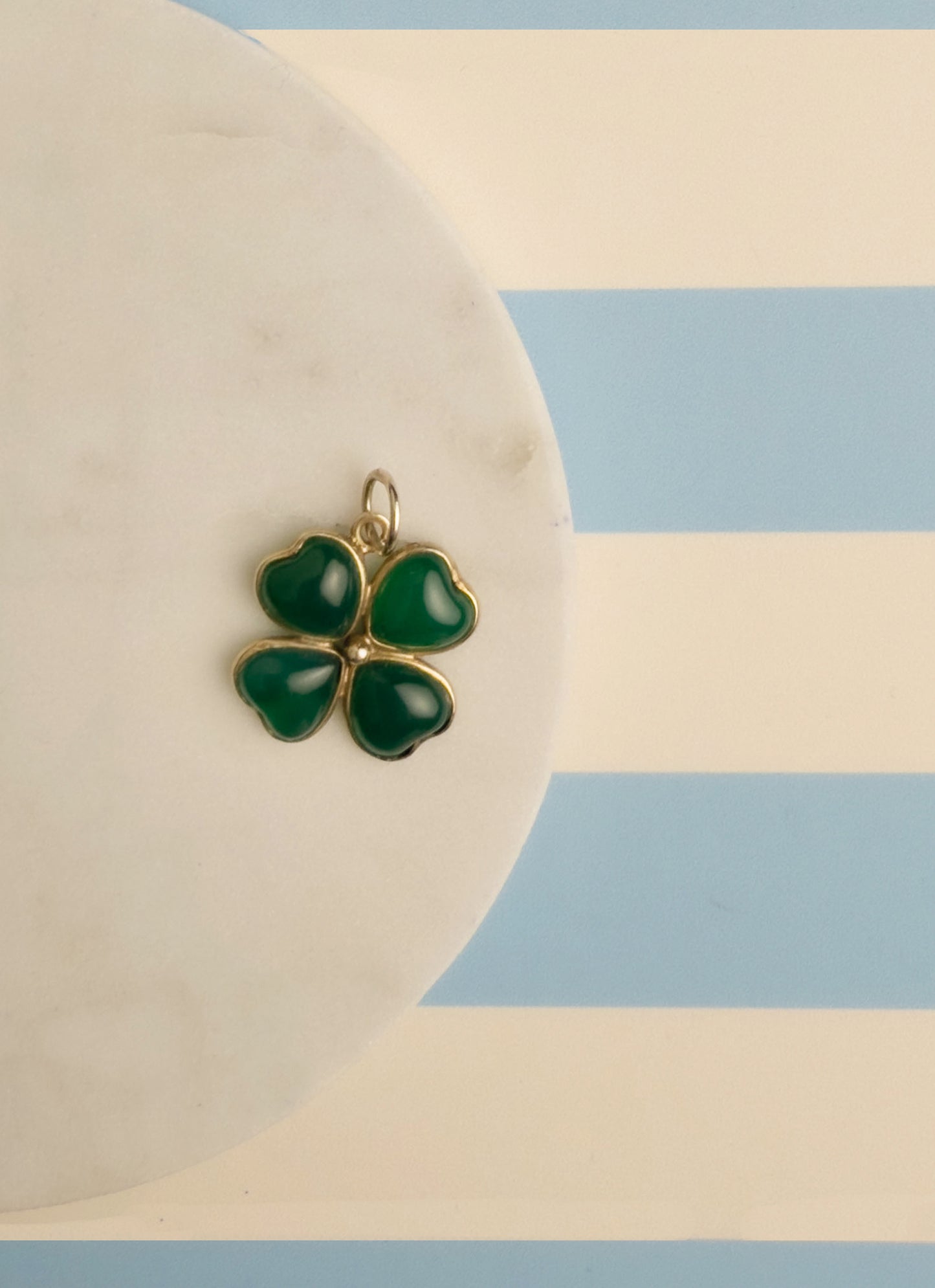 Ciondolo Quadrifoglio in Agata Verde
